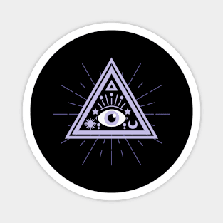 All Seeing eye Purple Black Magnet